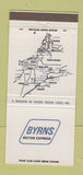 Matchbook Cover - Byrns Motor Express Trucking  30 Strike
