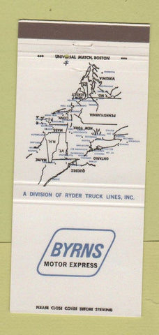 Matchbook Cover - Byrns Motor Express Trucking  30 Strike