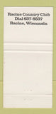 Matchbook Cover - Racine Country Club WI 30 Strike