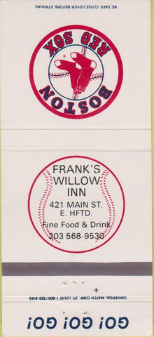 Matchbook Cover - Willow Inn East Hartford  CT 1988 Red Sox schedule 30 Strike