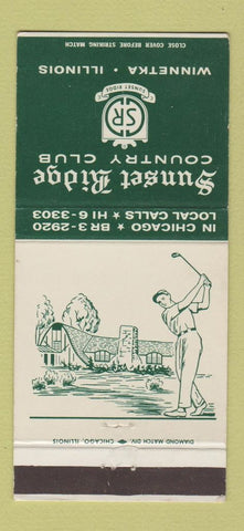 Matchbook Cover - Sunset Ridge Country Club Winnetka IL WEAR 30 Strike
