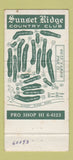Matchbook Cover - Sunset Ridge Country Club Winnetka IL WEAR 30 Strike
