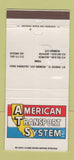 Matchbook Cover - American Transport System Trucking Redwood City CA 30 Strike