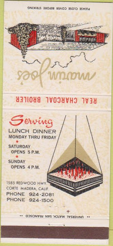 Matchbook Cover - Marin Joe's Corte Madera CA 30 Strike