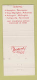 Matchbook Cover - Dunbar Transfer Storage Trucking Memphis TN 30 Strike
