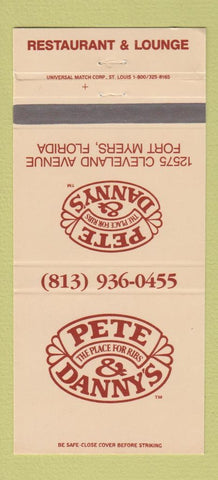 Matchbook Cover - Pete & Danny's Ribs Fort Myers FL Restaurant 30 Strike