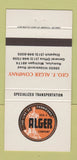 Matchbook Cover - Geo Alger Trucking Romulus MI 30 Strike