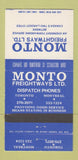 Matchbook Cover - Monto Freightways Trucking Toronto Montreal 30 Strike