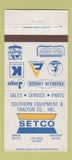 Matchbook Cover - Southern Equip Tractor Little Rock AR Shreveport LA 30 Strike