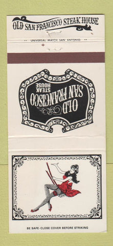 Matchbook Cover Old San Francisco Steak House Houston Dallas Austin TX 30 Strike