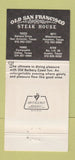 Matchbook Cover Old San Francisco Steak House Houston Dallas Austin TX 30 Strike