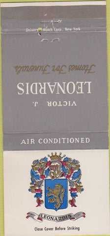 Matchbook Cover - Victor Leonardis Funeral Home Newark NJ 30 Strike