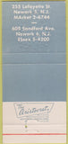 Matchbook Cover - Victor Leonardis Funeral Home Newark NJ 30 Strike