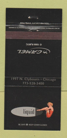 Matchbook Cover - Camel Cigarettes Liquid Club girlie Chicago IL 30 Strike