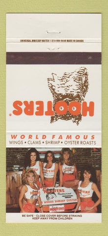 Matchbook Cover - Hooters Restaurants girlie Owl Nashville TN 30 Strike