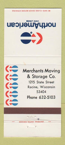 Matchbook Cover - North American Van Lines Racine WI trucking 30 Strike