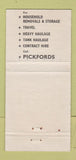 Matchbook Cover - Pickfords Trucking UK England WEAR 30 Strike