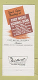 Matchbook Cover - Fort Wayne National Bank IN dog 30 Strike