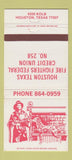 Matchbook Cover - Houston TX Firefighters Credit Union dalmatian 30 Strike