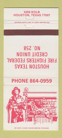 Matchbook Cover - Houston TX Firefighters Credit Union dalmatian 30 Strike