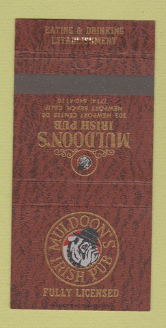 Matchbook Cover - Muldoon's Irish Pub Newport Beach CA bulldog 30 Strike