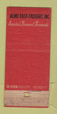Matchbook Cover - Acme Fast Freight Trucking WEAR 30 Stick