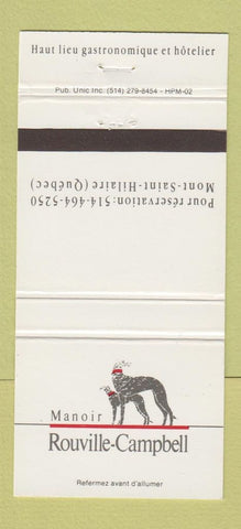 Matchbook Cover - Manoir Rouville Campbell Mont St Hilaire QC 30 Strike
