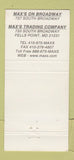 Matchbook Cover - Max's Trading Company Fells Point MD dog 30 Strike