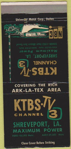 Matchbook Cover - KTBS TV Shreveport LA 30 Strike