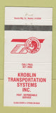 Matchbook Cover Kroblin Transport Trucking KTS Waterloo IA Des Moines 30 Strike