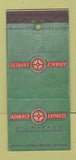 Matchbook Cover - Advance Express Trucking Minneapolis St Paul MN WORN 30 Stick