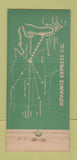 Matchbook Cover - Advance Express Trucking Minneapolis St Paul MN WORN 30 Stick