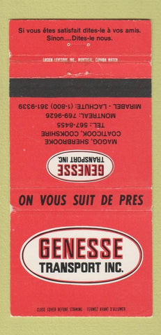 Matchbook Cover - Genesse Transport Trucking Magog Sherbrooke QC 30 Strike