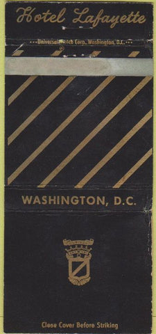 Matchbook Cover - Hotel Lafayette Washington DC WEAR 30 Strike