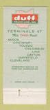 Matchbook Cover - Duff Trucking Akron Cincinnati Cleveland Toledo OH 30 Strike