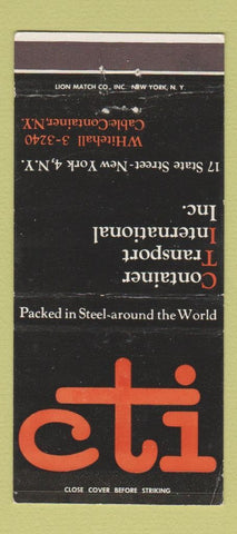 Matchbook Cover - Container Transport Trucking New York City WEAR 30 Strike