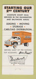 Matchbook Cover - Jacobs Transfer Trucking 1957 Washington DC 30 Strike