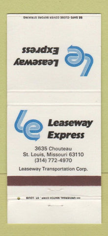 Matchbook Cover - Leaseway Express Trucking St Louis MO 30 Strike