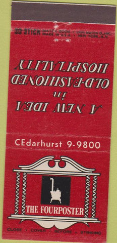 Matchbook Cover - The Fourposter Cedarhurst LI  30 Stick