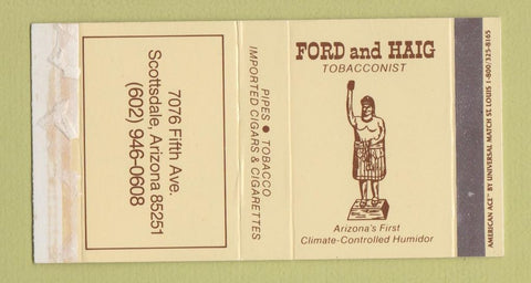 Matchbox - Ford and Haig Tobacco Pipes Cigars Scottsdale AZ Indian