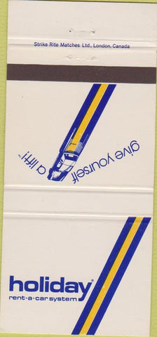 Matchbook Cover - Holida Rent A Car Calgary AB Chrysler rental 30 Strike