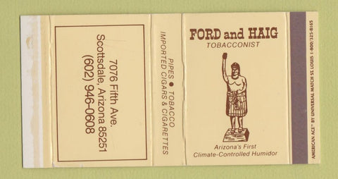 Matchbox - Ford and Haig Tobacco Pipes Cigars Scottsdale AZ Indian WEAR