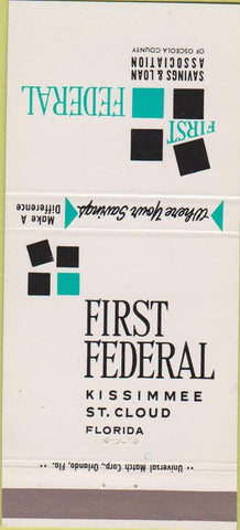 Matchbook Cover - First Federal Kissimmee St Cloud FL 30 Strike