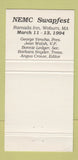 Matchbook Cover - New England Matchcover Club 1994 Woburn MA 30 Strike