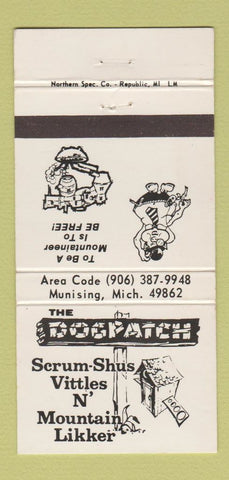 Matchbook Cover - Dog Patch Restaurant Munising MI 30 Strike
