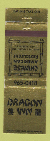 Matchbook Cover - Dragon Inn Chinese Restaurant Fort Worth FL WEAR