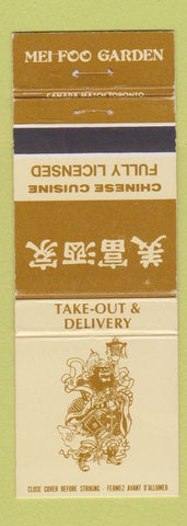 Matchbook Cover - Mei Foo Garden Chinese Restaurant Burlington Oakville ON WEAR