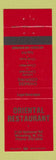 Matchbook Cover - Oriental Restaurant Chinese Wheeling WV
