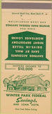 Matchbook Cover - Winter Park Federal Savings FL 30 Strike