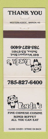 Matchbook Cover - Panda's Chinese Restaurant Salina KS